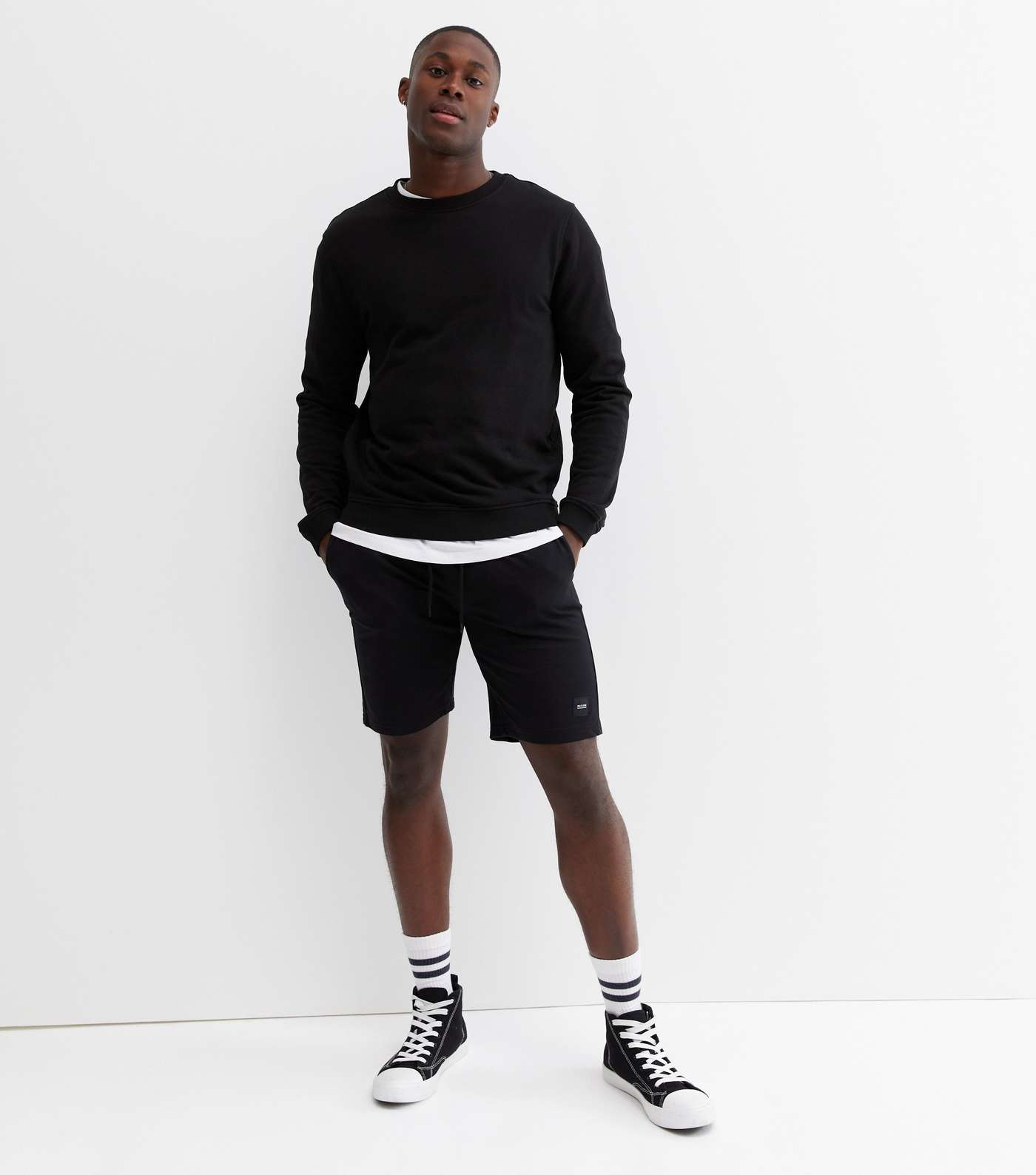 Only & Sons Black Jersey Jogger Shorts Image 2