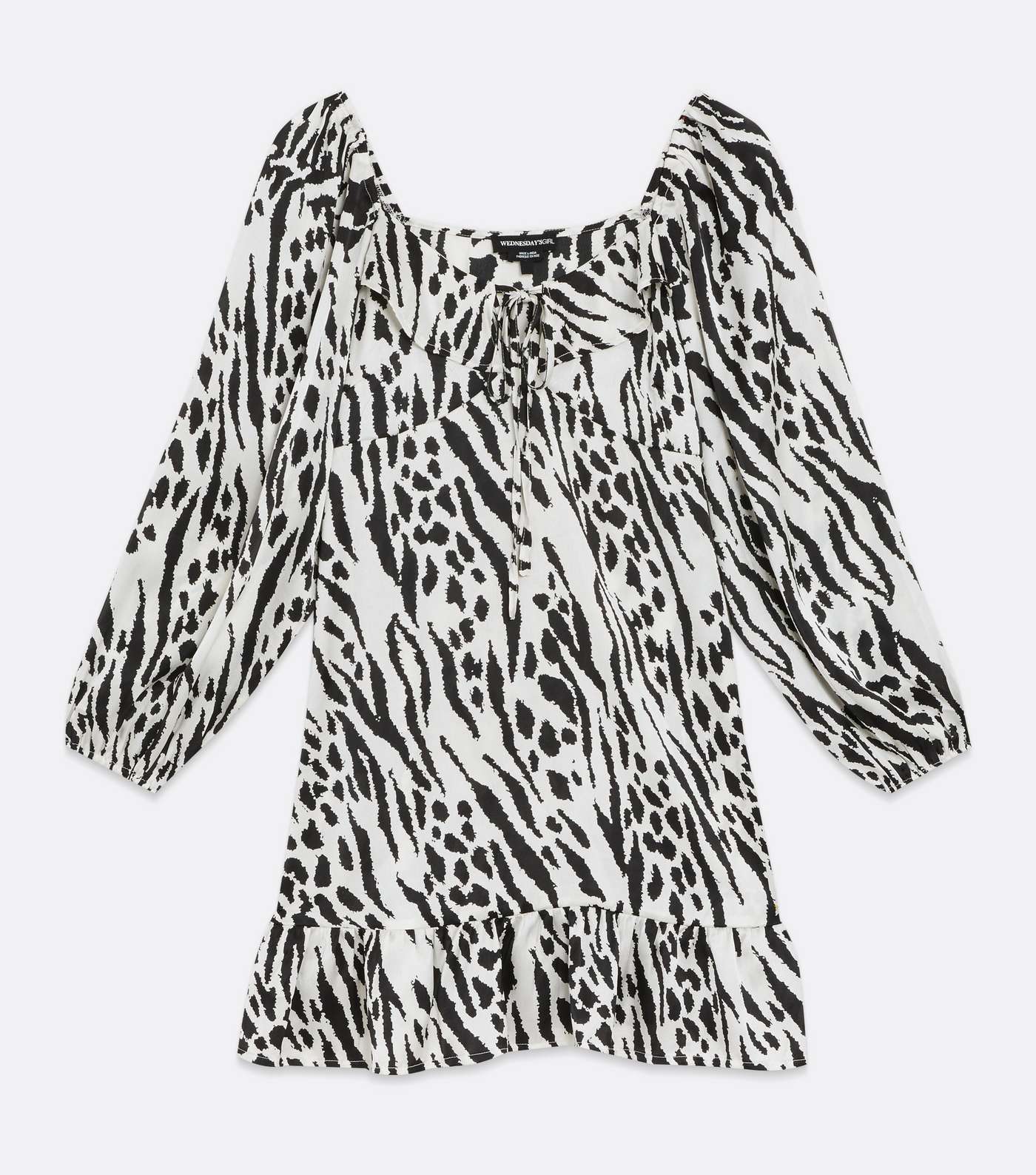 Wednesday's Girl Light Grey Animal Print Satin Mini Dress Image 5