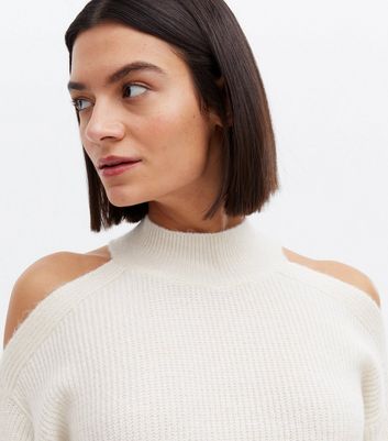 Cold shoulder shop jumper new look