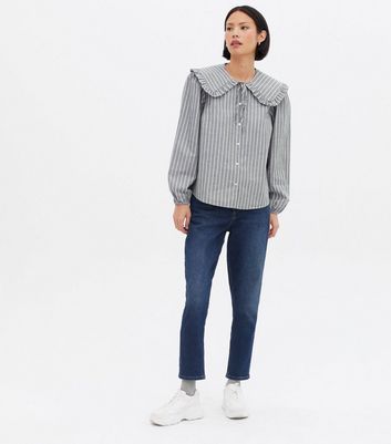 Click to view product details and reviews for Light Grey Stripe Frill Collar Long Sleeve Shirt New Look. Click to view product details and reviews for Light Grey Stripe Frill Collar Long Sleeve Shirt New Look.