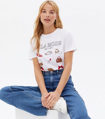 White À La Mode Fashion Logo T-Shirt 
