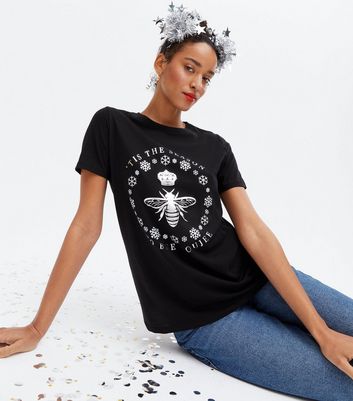 Black Christmas Bee Boujee Logo T-Shirt 