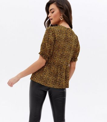 Yellow animal sales print top