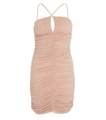 QUIZ Pink Glitter Strappy Mini Halter 