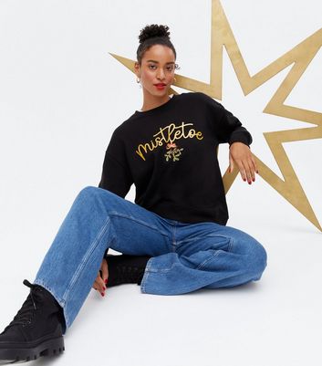 Black Christmas Mistletoe Logo 
