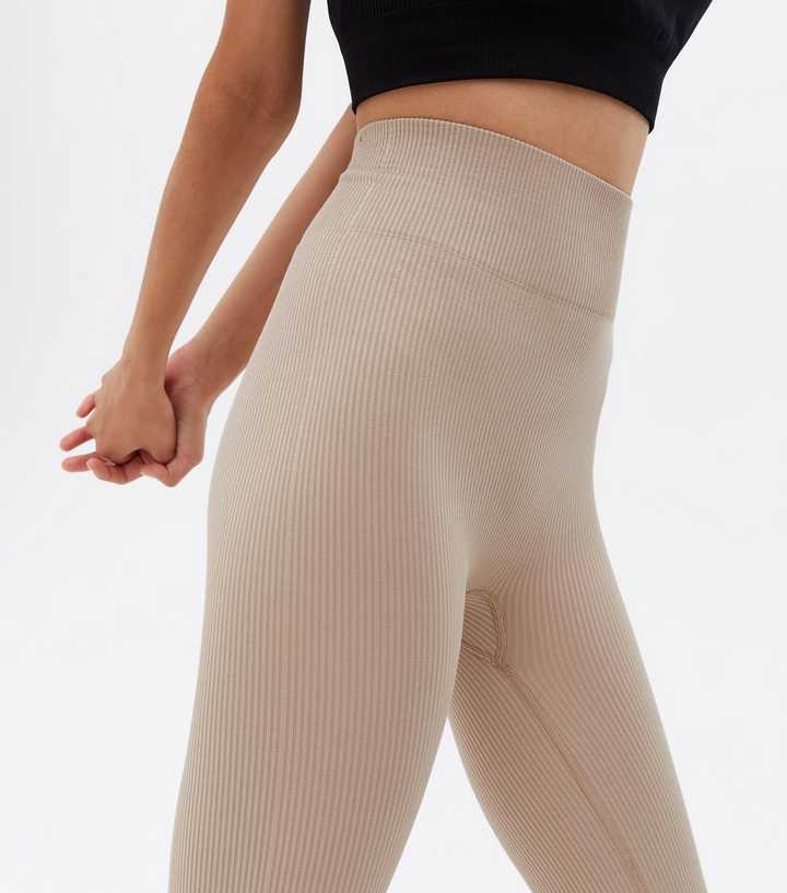 PIECES Stone Ribbed Sports Leggings