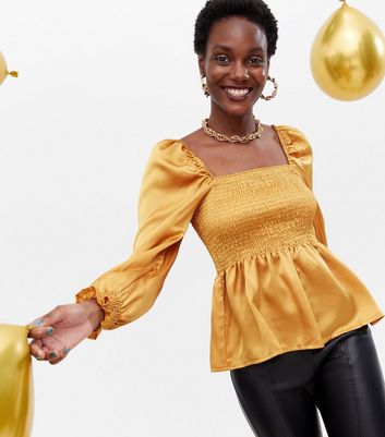 Satin deals mustard top