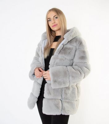 light grey fur jacket