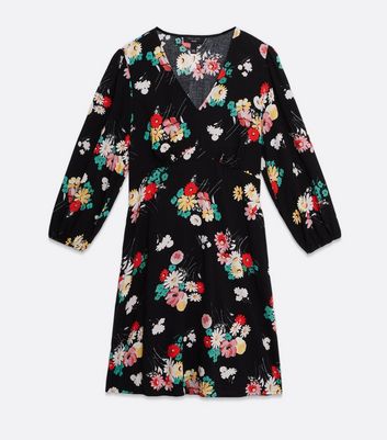 petite black floral dress