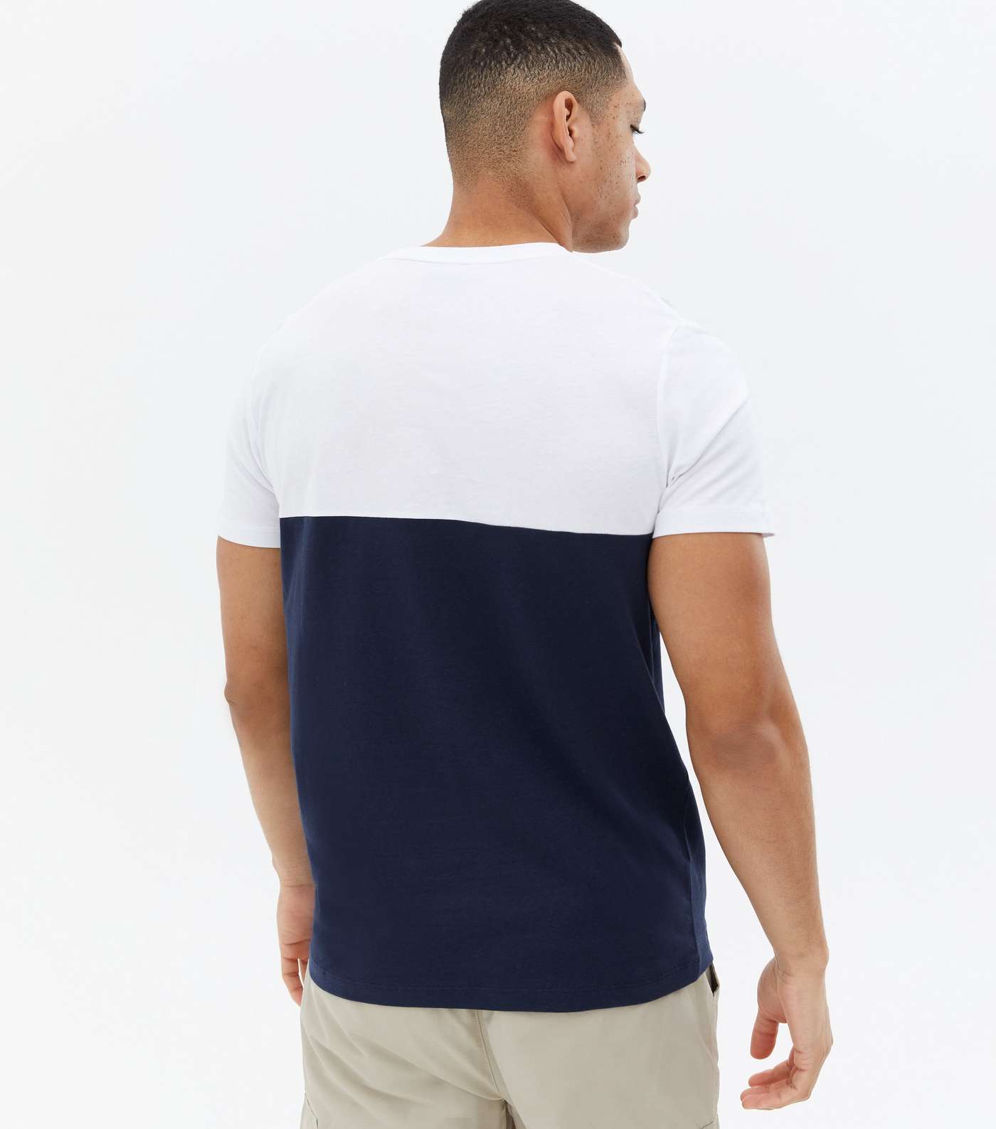 Jack & Jones White Stripe Colour Block T-Shirt Image 4