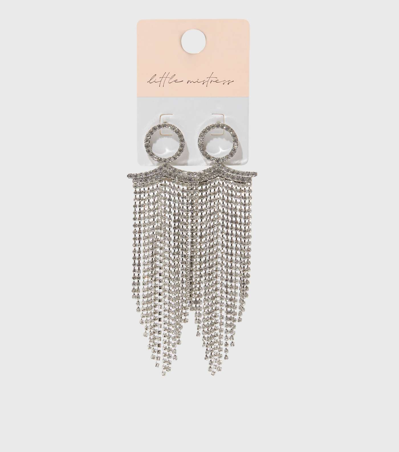 Little Mistress Silver Diamanté Tassel Earrings