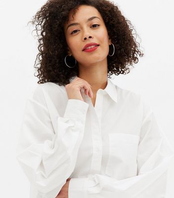 Tall White Poplin Long Sleeve Shirt New Look