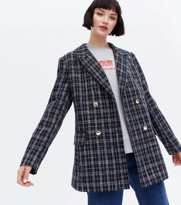 Double breasted plaid blazer on sale topshop