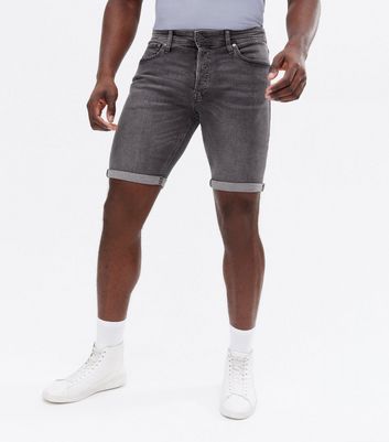 Jack \u0026 Jones Grey Denim Slim Fit Shorts 