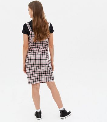 Pink checkered clearance pinafore