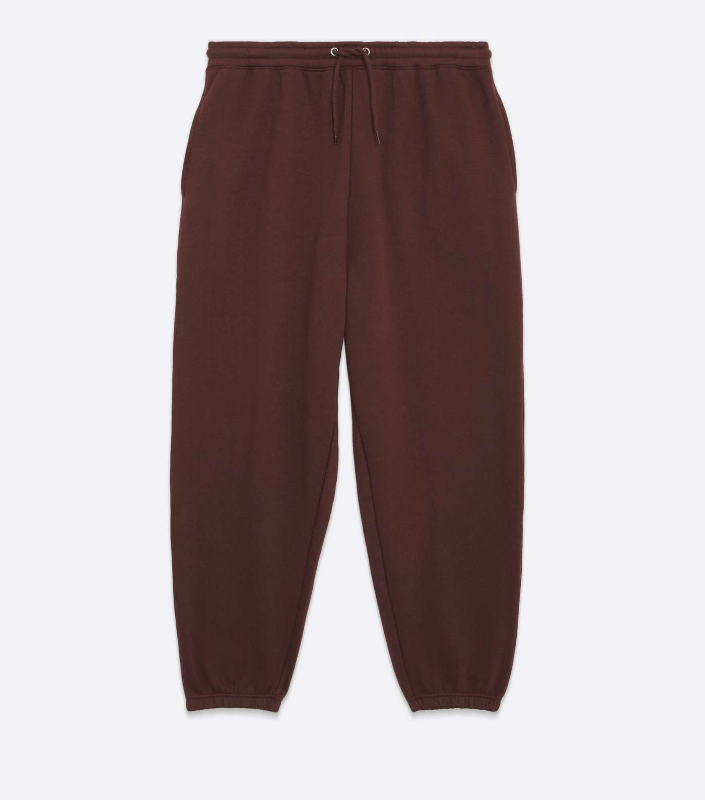 Curves Brown Tie Waist Cuffed Joggers Image 5