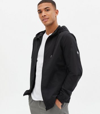 Jack Jones Black Zip Front Hoodie New Look