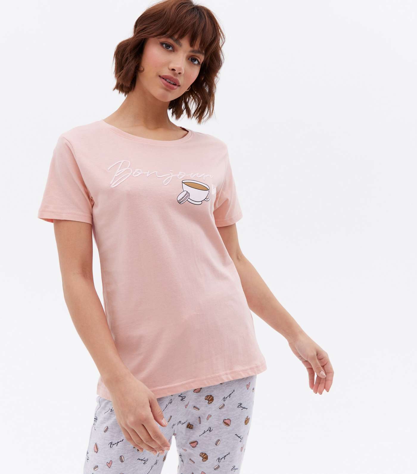 Pink Jogger Pyjama Set with Bonjour Logo Image 2