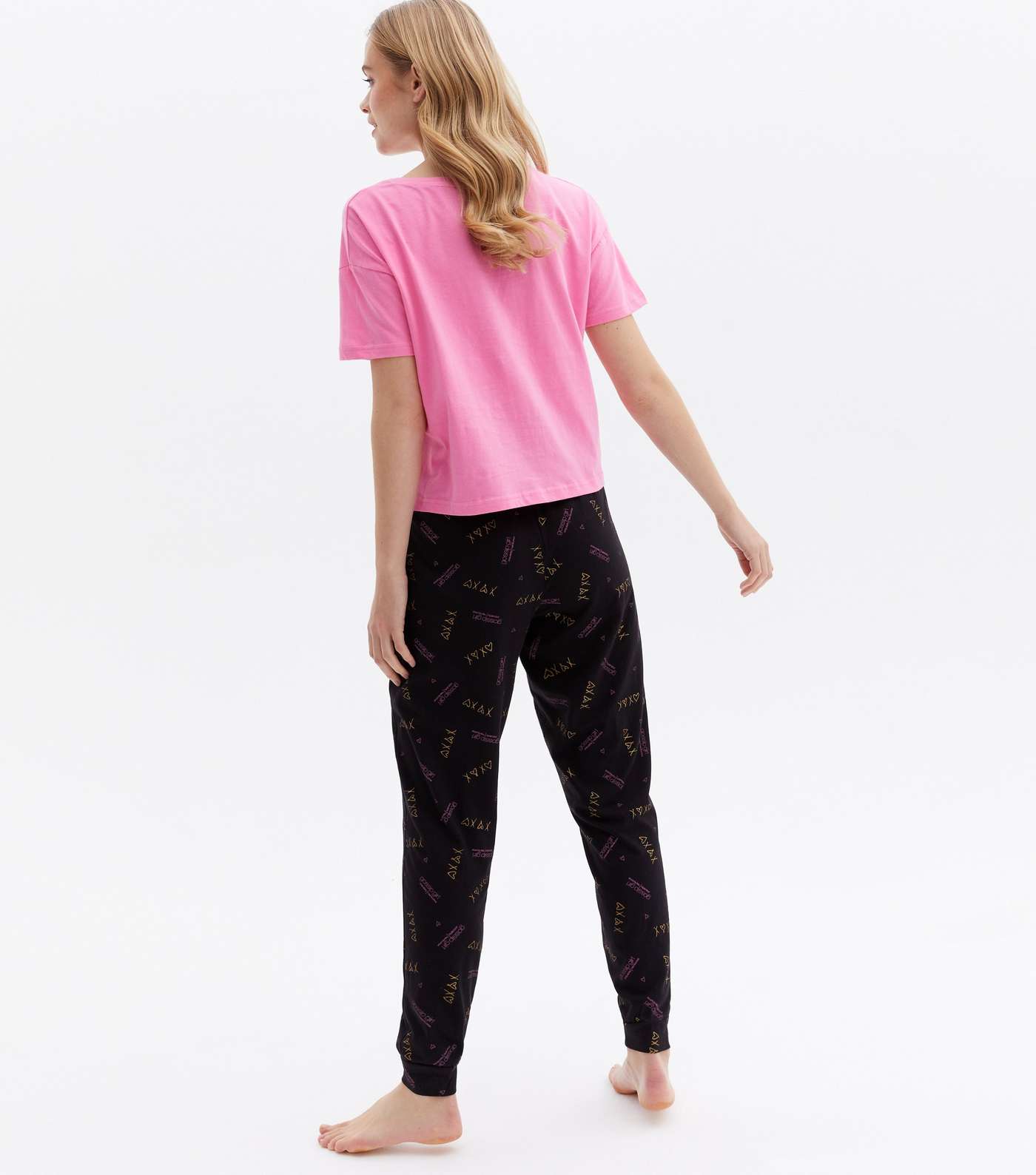 Pink Jogger Pyjama Set with Gossip Girl Logo Image 4
