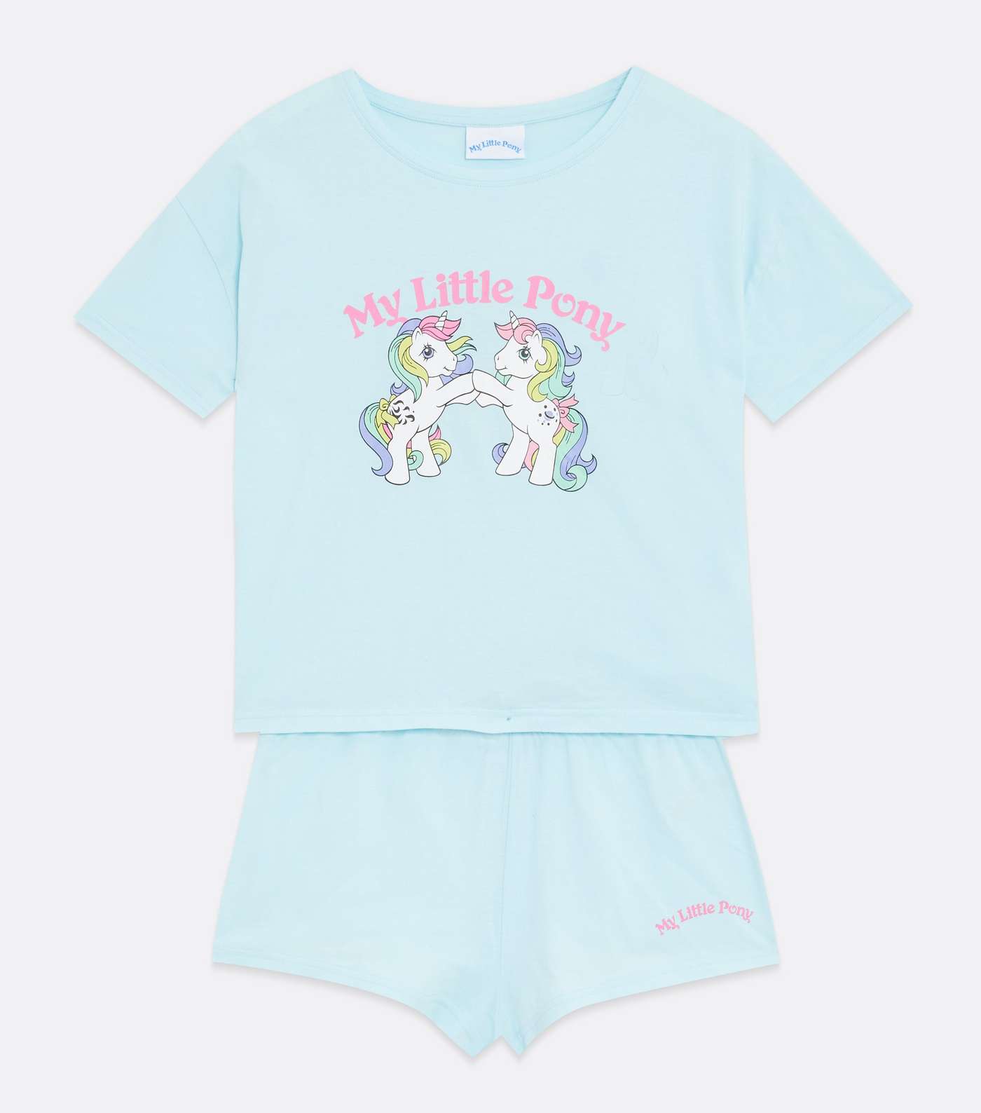 Pale Blue Short Pyjama Set with My Little Pony Logo Image 5