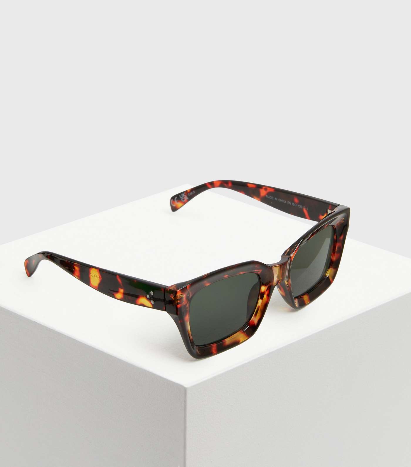 Dark Brown Chunky Rectangle Sunglasses Image 2