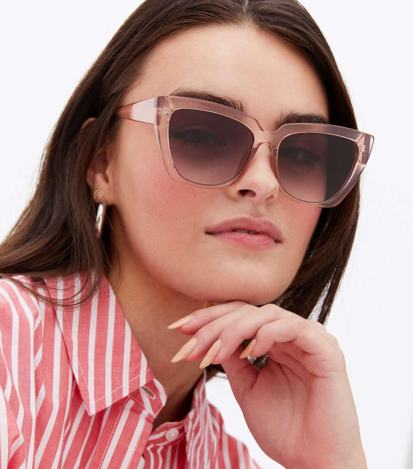 Pink Rectangle Cat Eye Sunglasses