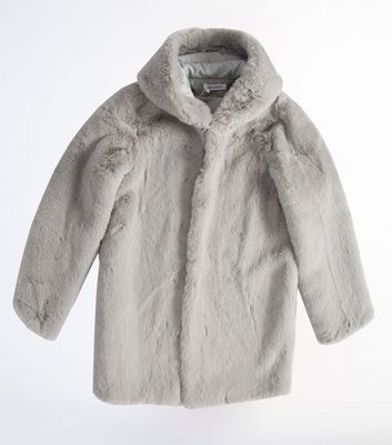 faux fur jacket gray