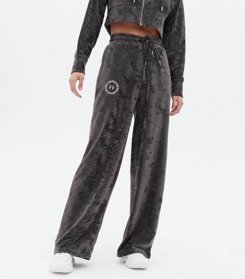 womens wide leg velour joggers