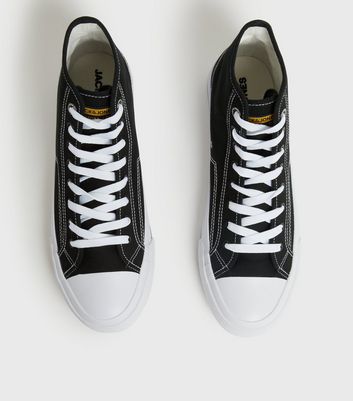 Click to view product details and reviews for Mens Jack Jones Black Canvas High Top Trainers New Look.