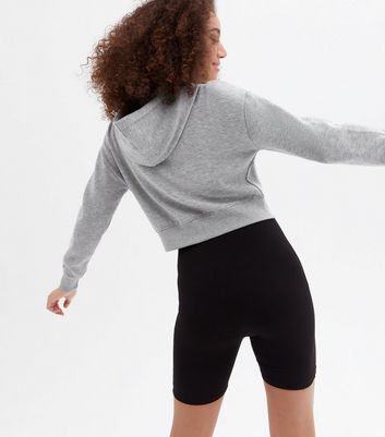 Click to view product details and reviews for Grey Marl Jersey Crop Hoodie New Look.