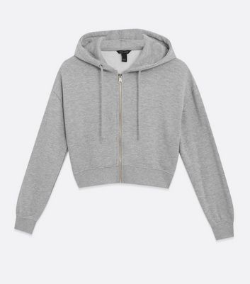 grey crop hoodie women's