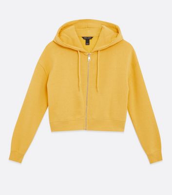 Mustard store crop hoodie