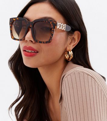 Women's square tortoise shell glasses hotsell