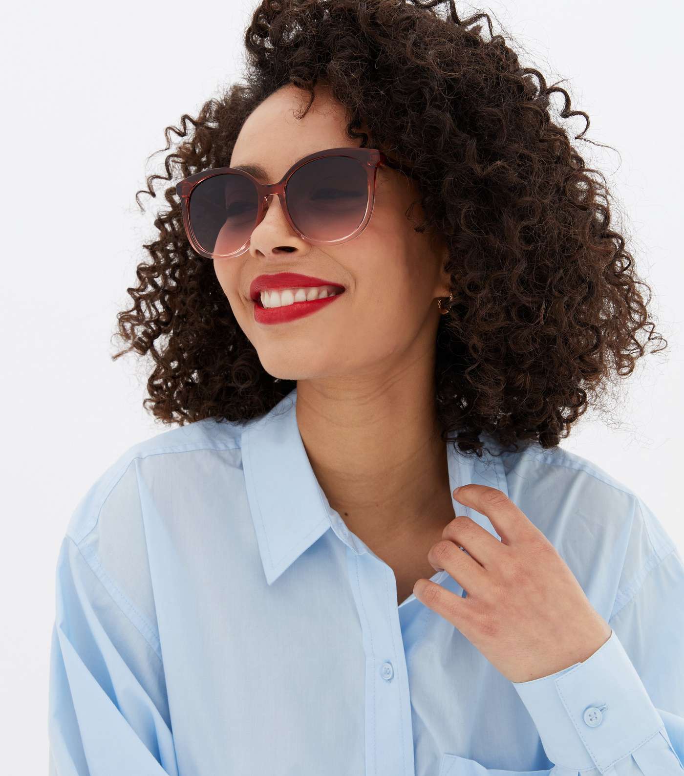 Red Oversized Rectangle Sunglasses