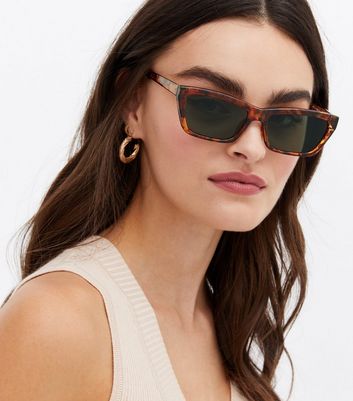 rectangle sunglasses tortoise shell