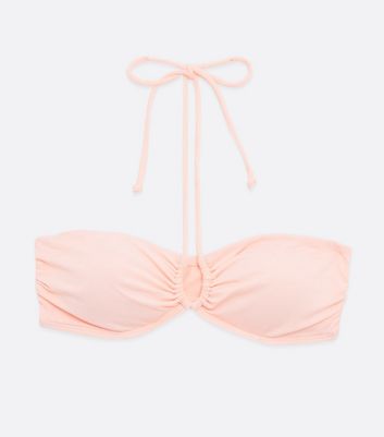 Click to view product details and reviews for Pink Twist Strap Bandeau Bikini Top New Look.