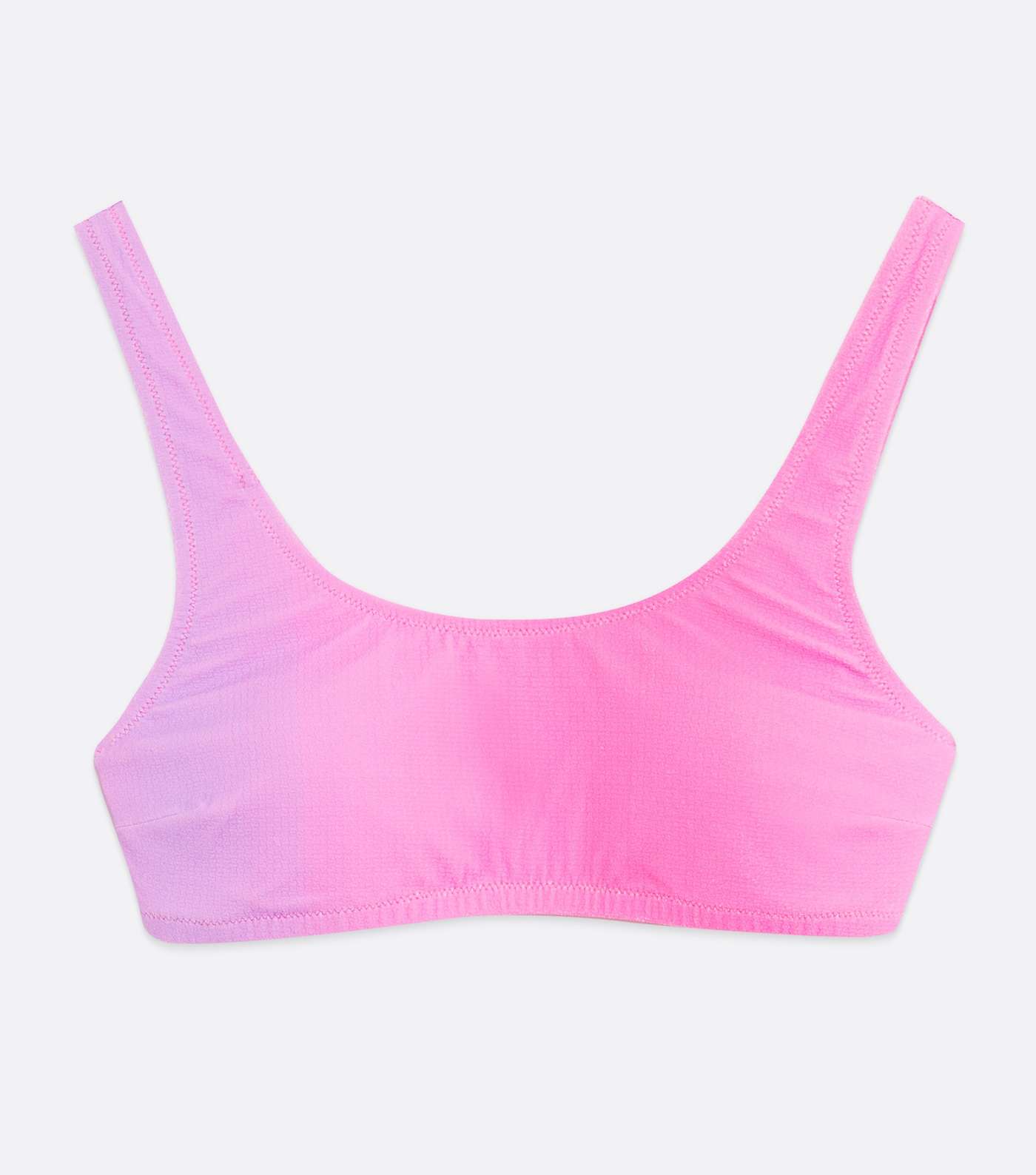 Pink Ombré Textured Scoop Bikini Top Image 5