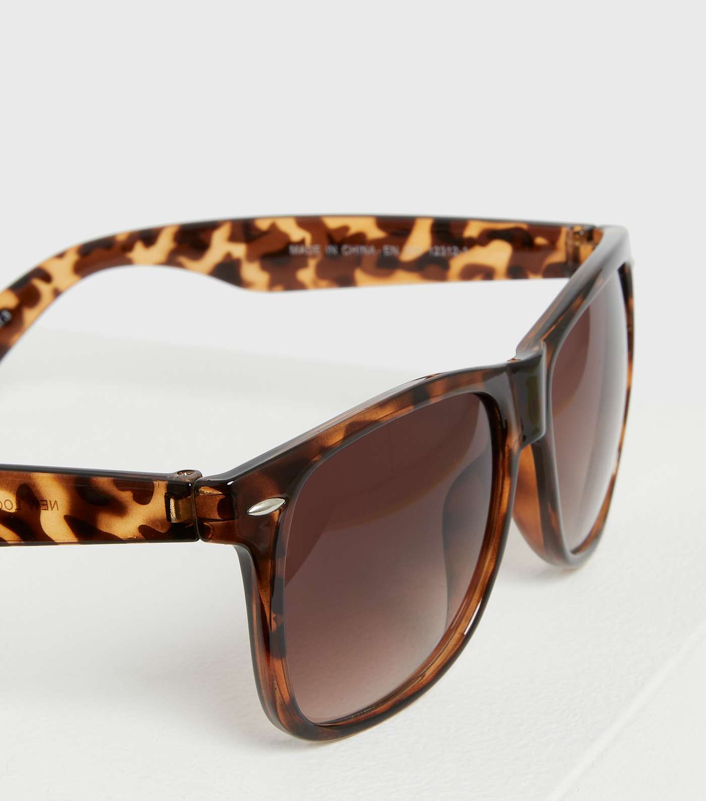 Brown Tortoiseshell Effect Square Frame Sunglasses Image 2
