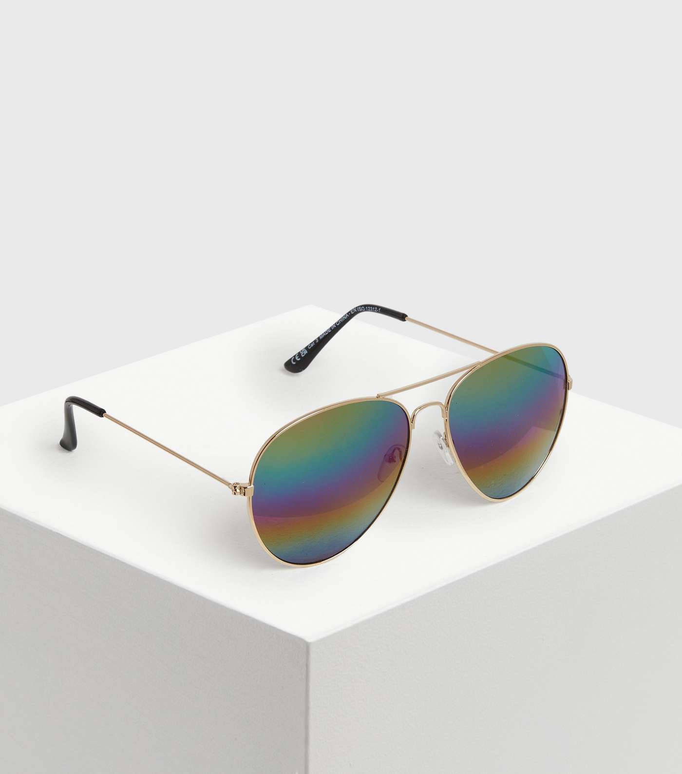 Multicoloured Mirrored Pilot Sunglasses Image 2