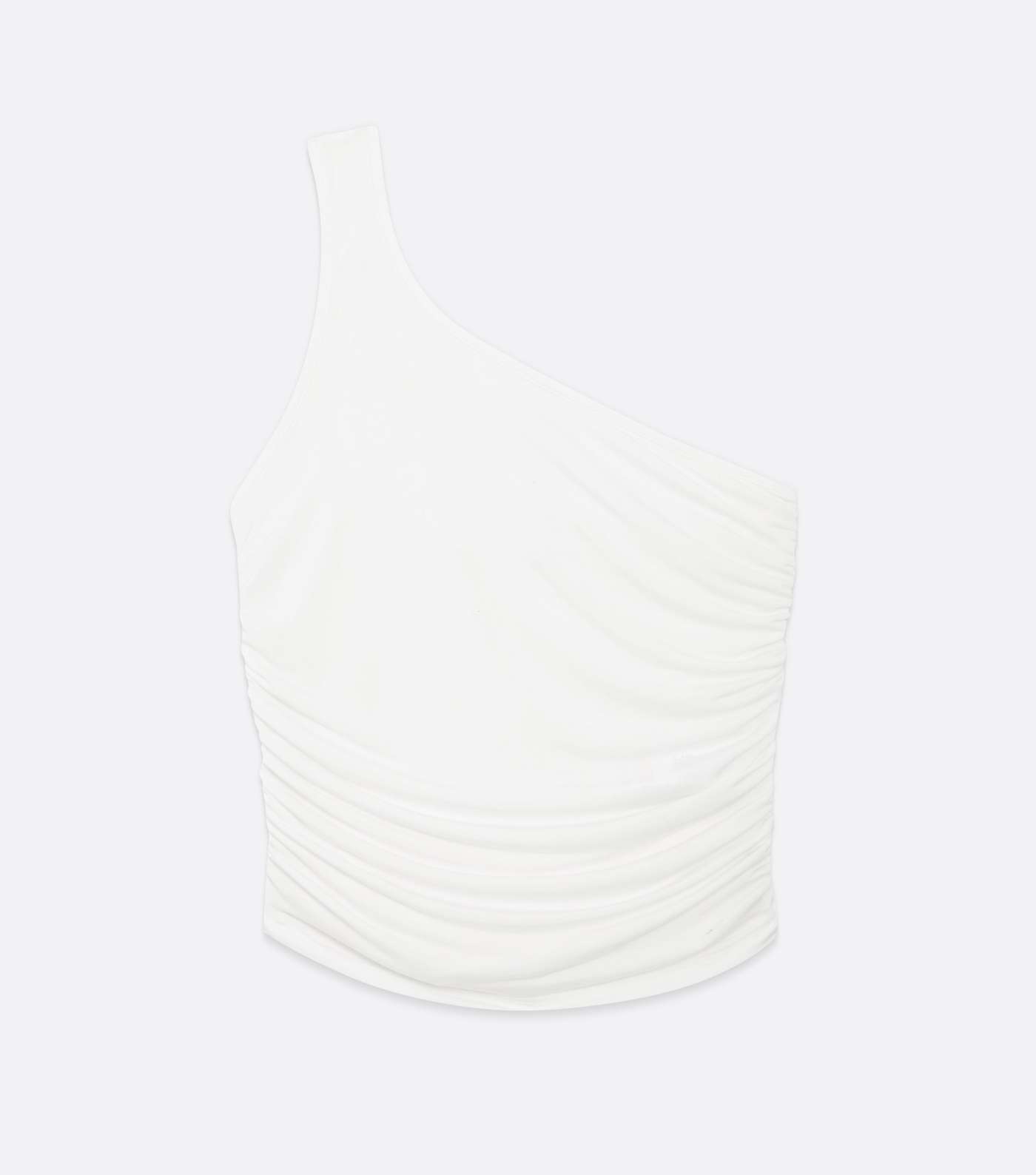 White Soft Jersey One Shoulder Top Image 5