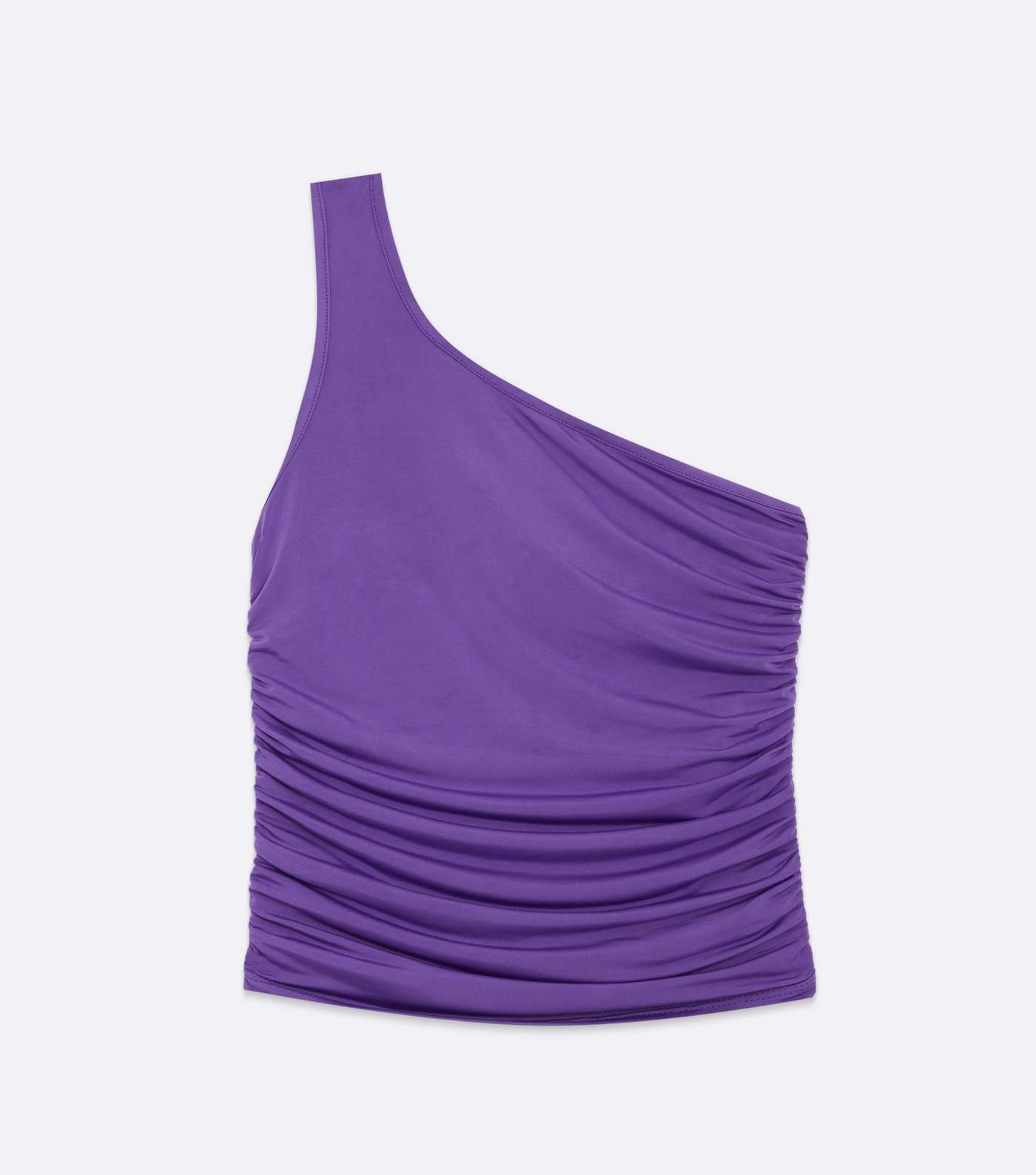 Purple Soft Jersey One Shoulder Top Image 5