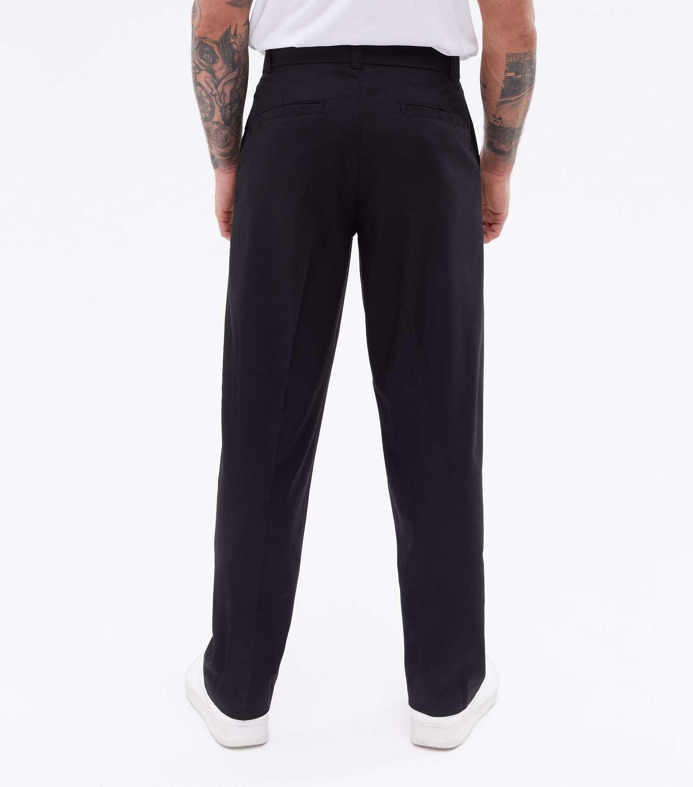 Black Relaxed Fit Suit Trousers Image 4