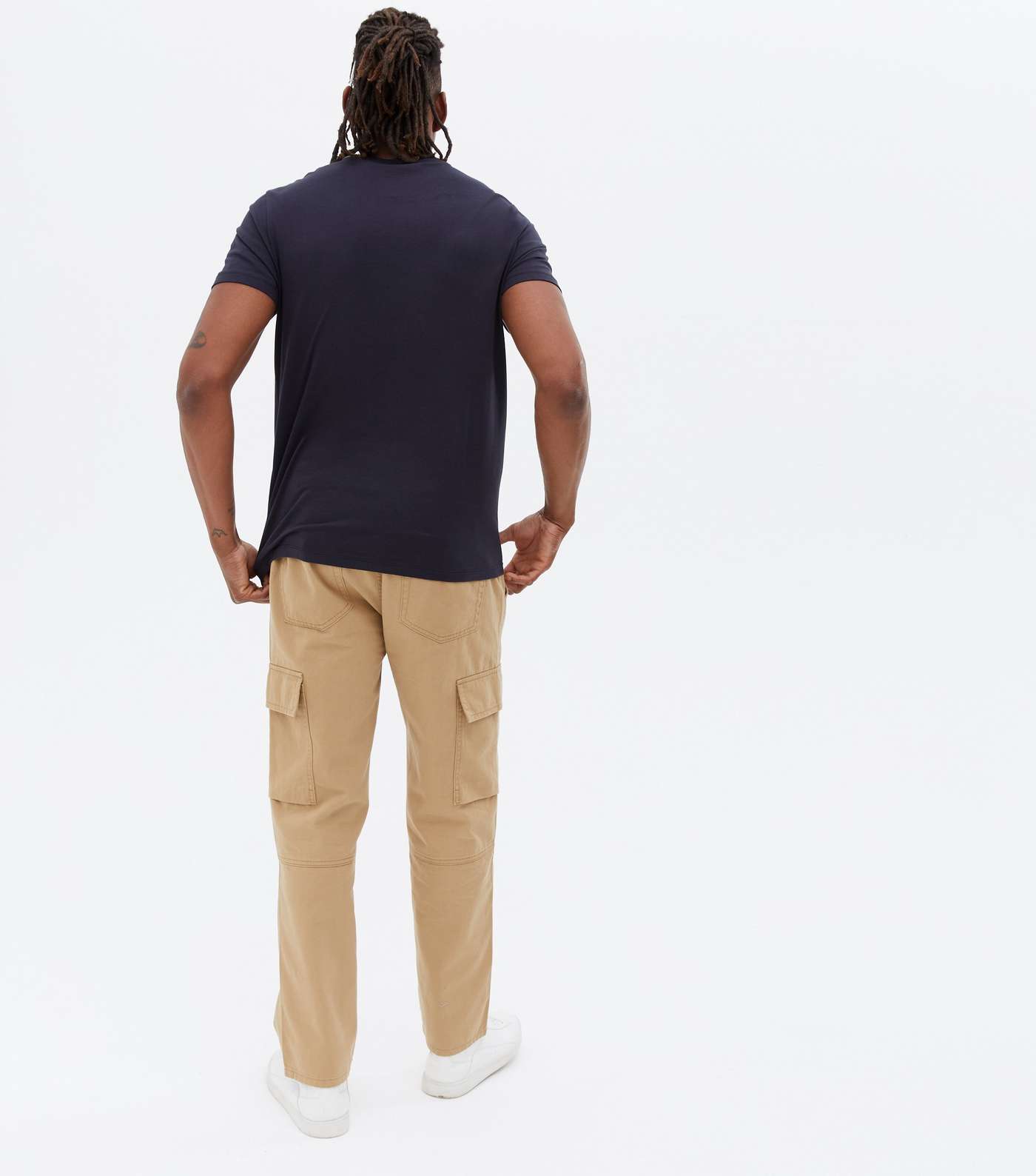 Tan Straight Fit Cargo Trousers Image 4