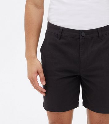 slim black shorts