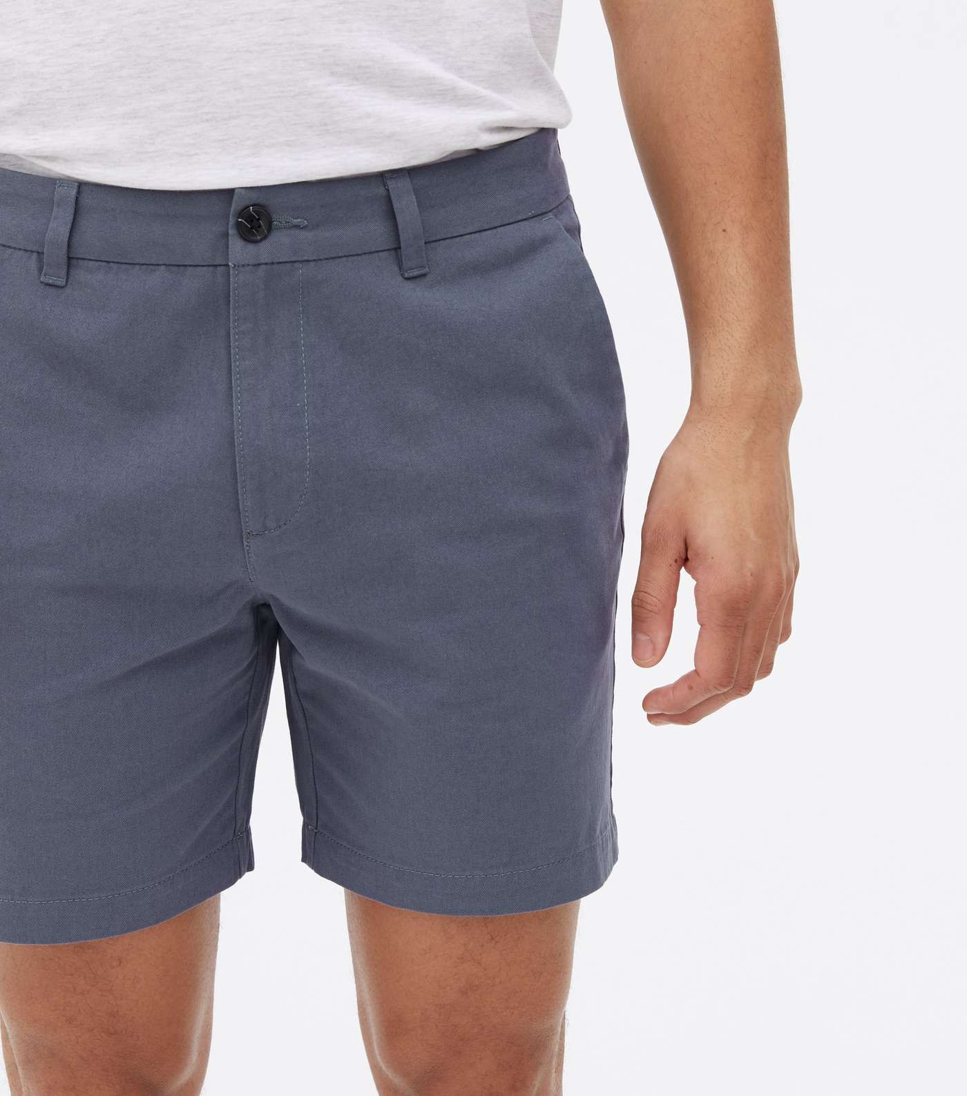 Bright Blue Slim Fit Chino Shorts Image 3