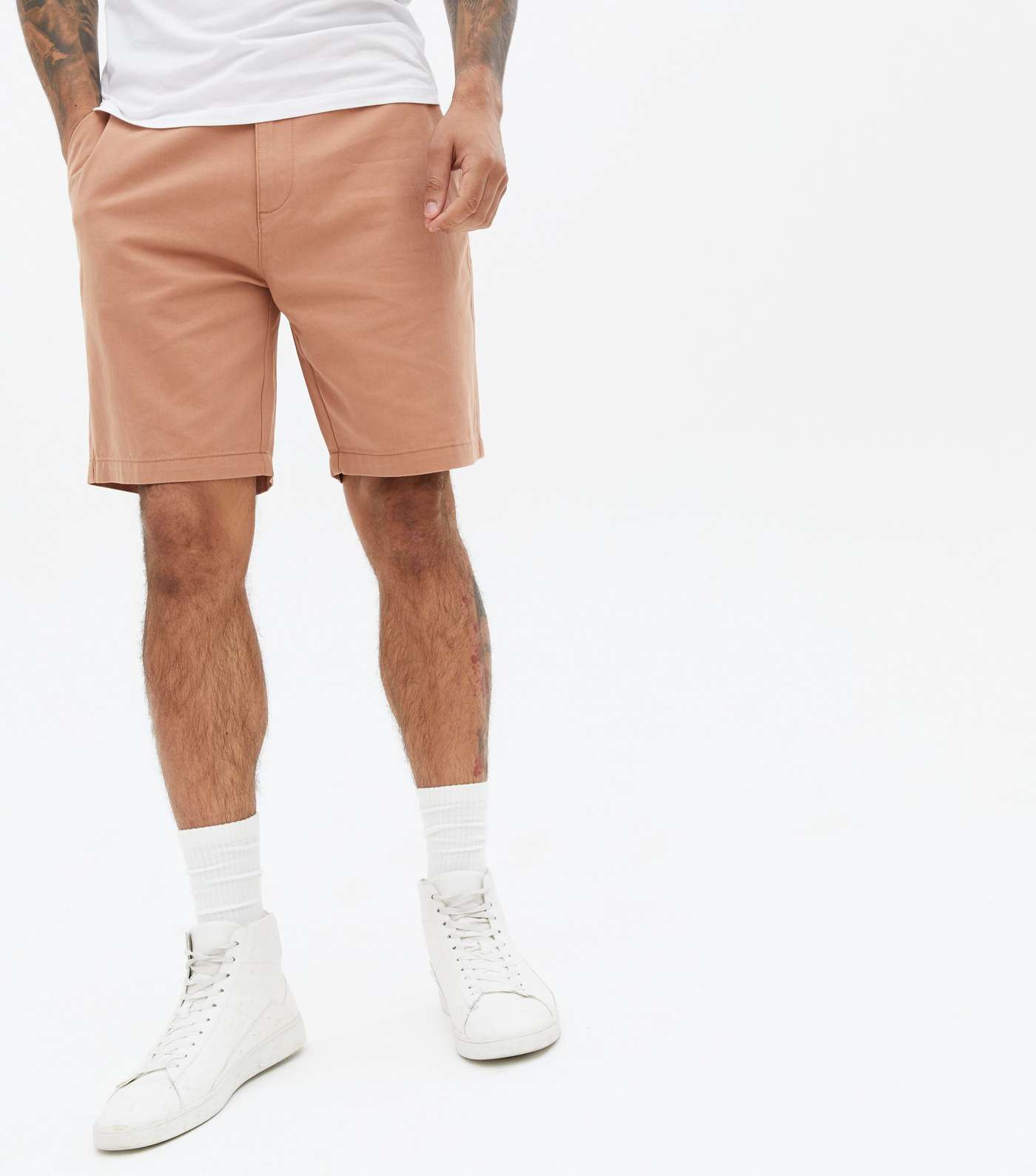 Light Brown Straight Fit Chino Shorts Image 2
