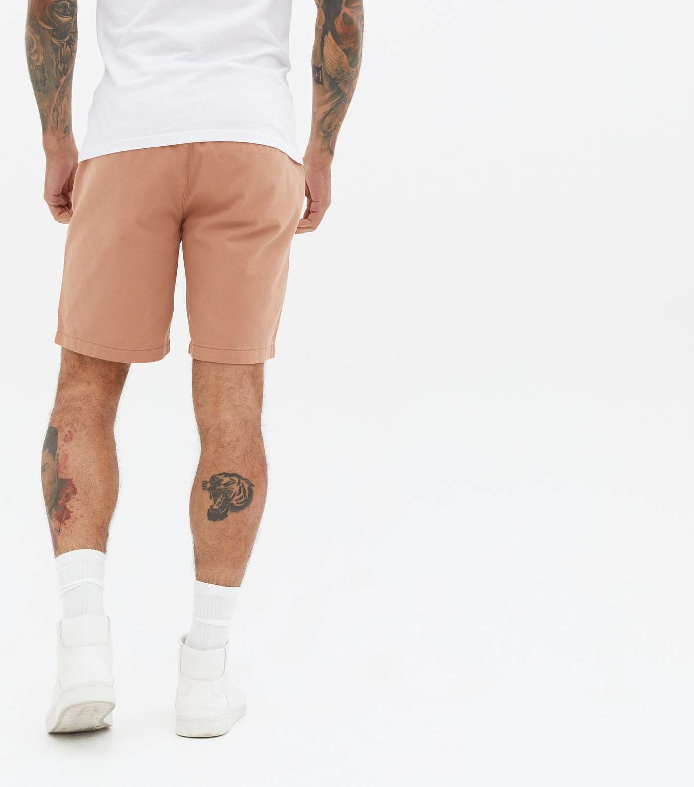 Light Brown Straight Fit Chino Shorts Image 4