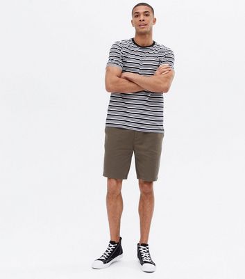 Dark Brown Straight Fit Chino Shorts 