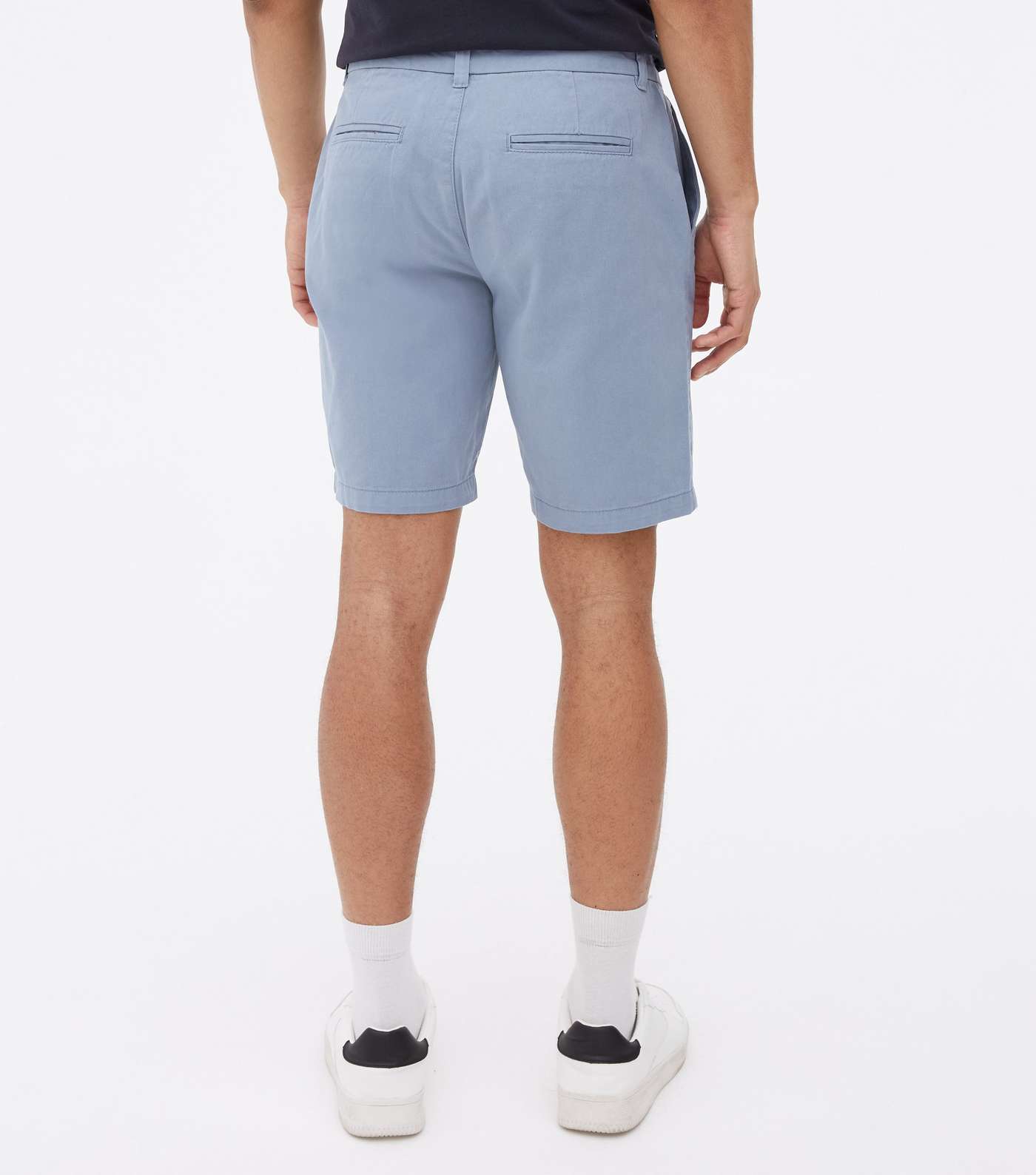 Blue Straight Fit Chino Shorts Image 4