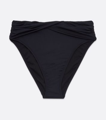 Click to view product details and reviews for Black Twist Fold Down High Waist Bikini Bottoms New Look.